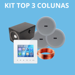 Kit som ambiente 3 colunas, grave + instalação